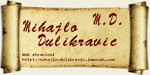 Mihajlo Dulikravić vizit kartica